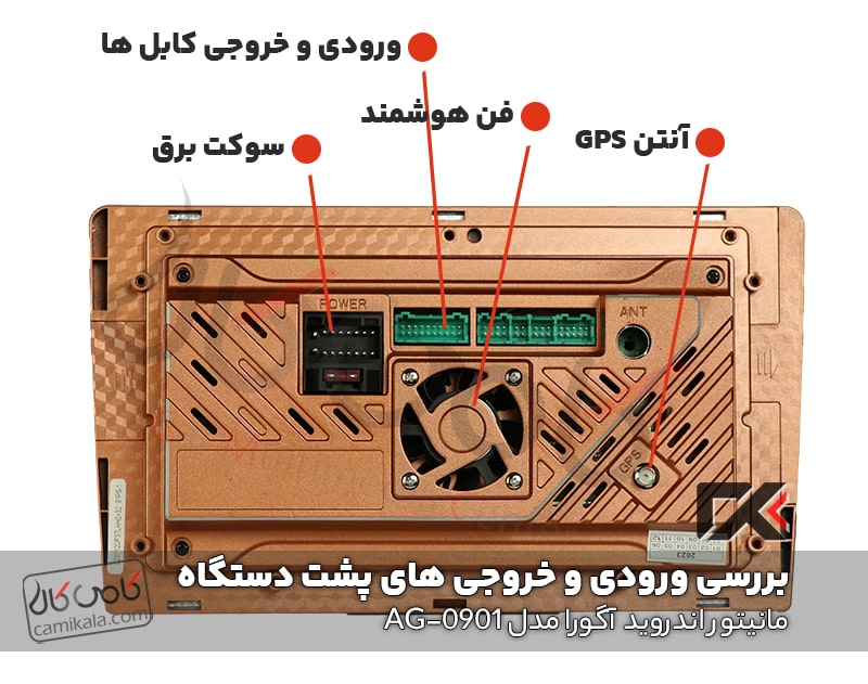 بررسی ورودی و خروجی پشت دستگاه مانیتور اندروید آگورا مدل ag-0901