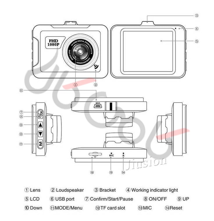 دوربین فیلمبرداری خودرو مدل 2.2 اینچی