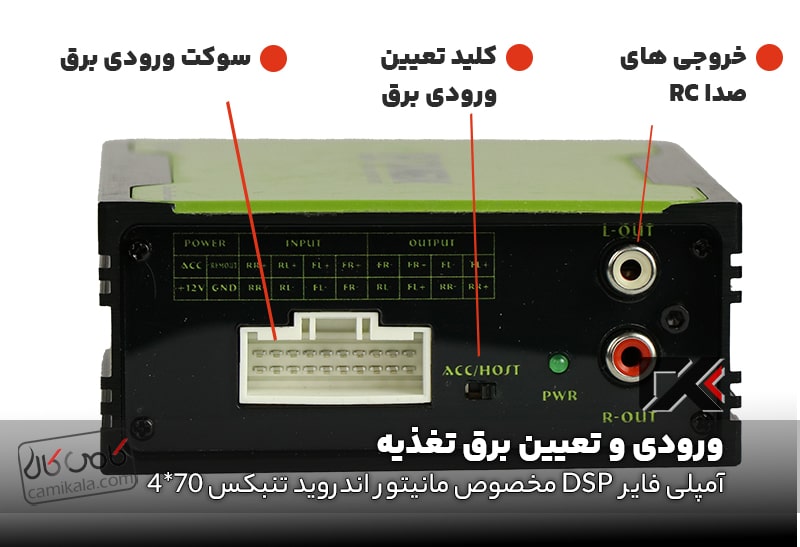 ورودی برق و سوکت مانیتور اندروید تنبکس